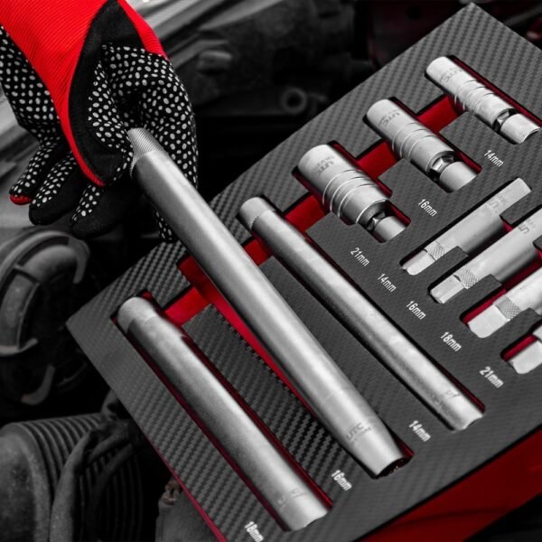 10-Piece Magnetic Swivel Spark Plug Socket Set (3/8" Drive)