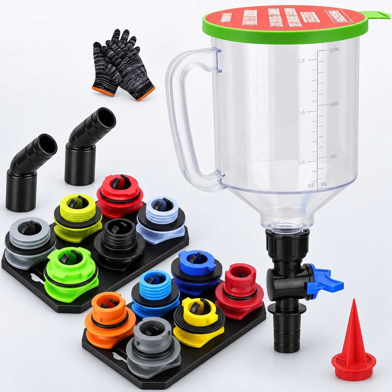 18-Piece Oil Funnel Kit with 12 Adapters