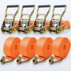 Ratchet Tie-Down Straps, 50 mm x 6 m (Pack of 4)
