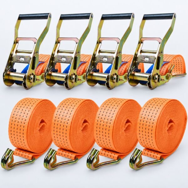 Ratchet Tie-Down Straps, 50 mm x 6 m (Pack of 4)